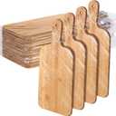 Patelai 12 Packs Wooden Cutting Board Set with Handles Large Kitchen Serving Plain Chopping Board Bulk Gifts for Mom for Vegetables Meat Pizza Cheese Fruit Bread(Bamboo,15 x 7 Inch)
