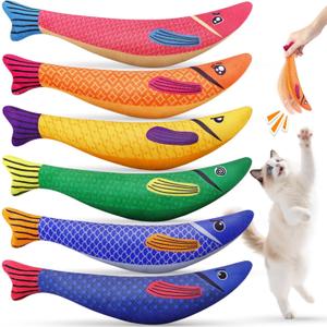 Cat Toys for Indoor Cats, 6 Pack Interactive Catnip Toys for Bored, Kitten Kicker Toy for Kitty with Sound, Cat Chew Toys for All Breeds