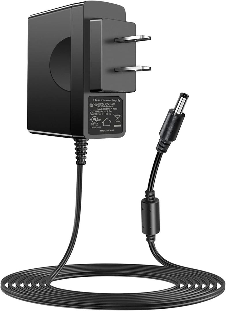 TKDY 9V Guitar Pedal Power Supply Cord, fit for Boss Effects Guitar Pedal and Casio Piano Keyboard, AC 100-240V to DC 9 Volt 1A 0.5A Center Negative Power Adapter.