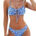 ZAFUL Women High Cut Bikini Sets String Sexy Swimsuit Two Piece Underwire Bathing Suit Brazilian Cheeky Cut Out Cute Swimwearu M