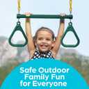 Jungle Gym Kingdom Swing Sets for Backyard, Monkey Bars & Swingset Accessories - Set Includes 18" Trapeze Swing Bar & 48" Heavy Duty Chain with Locking Carabiners - Outdoor Play Equipment (Green)