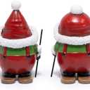 Hodao Christmas Elf Skiing Figurine Decoration  Winter Holiday Elf on Skis, Adorable Holiday Tabletop Ornament, Ski Lodge Decor, Mantel, Shelf & Table Centerpiece Christmas Decorations (Red-2)