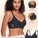 JOYTREE 3PCS Jelly Bras for Women No Underwire Comfort Wireless Women Bras Seamless Full Coverage Bralettes, Bra Extender (S)