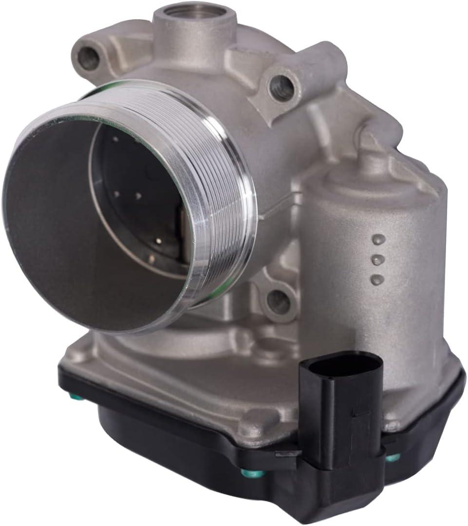 AUQDD Fuel Injection Throttle Body Assembly (For 2006-2013 L4 2.0L 121Cid Turbo 1984cc) Fit For Au-di A3 A4 A5 A6 Q3 TT Quattro S3 /VW Beetle CC GTI Jetta Passat Tiguan (Replace# 06F133062Q TB1024)