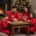 Radmire Matching Christmas Pajamas for Family Couples, XMAS Holiday PJs Sleepwear Set Long Sleeves and Pants