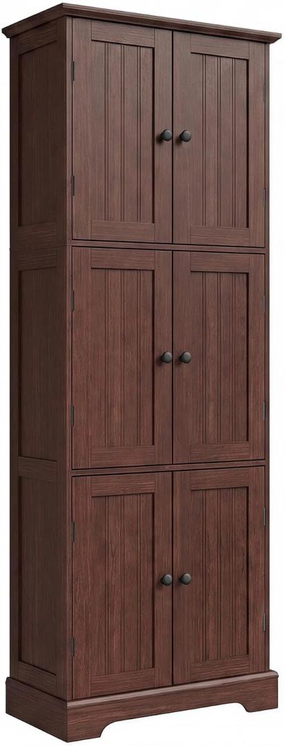 ChooChoo 63.2" Tall Bathroom Storage Cabinet with 6 Doors