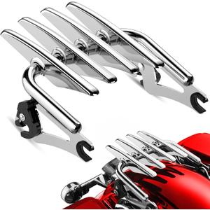 PBYMT Detachable Luggage Rack Compatible for Harley Touring, Stealth Luggage Rack Compatible with Harley Davidson Street Glide Road Glide Road King Electra Glide Ultra Limited 2009-2024 (Chrome)