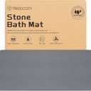 Stone Bath Mat, Diatomite Fast Drying Non Slip Stone Shower Mat, Super Absorbent for Bathroom & Kitchen, Multi-Use as Pet Mat, Easy to Clean 16"x24", Gray