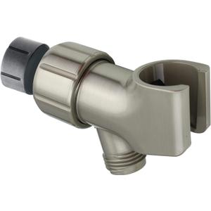 YOO.MEE Adjustable Shower Arm Bracket for Handheld Shower Head, 360° Swivel POM Ball Joint, Large Angle Adjustable Shower Holder, Brushed Nickel Finish