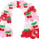 2 x 133 Pcs Cherry Themed Party Decorations Cherry Theme Balloon Arch Garland Kit for Women Bachelorette Wedding Birthday Coquette Baby Shower Summer Party Supplies
