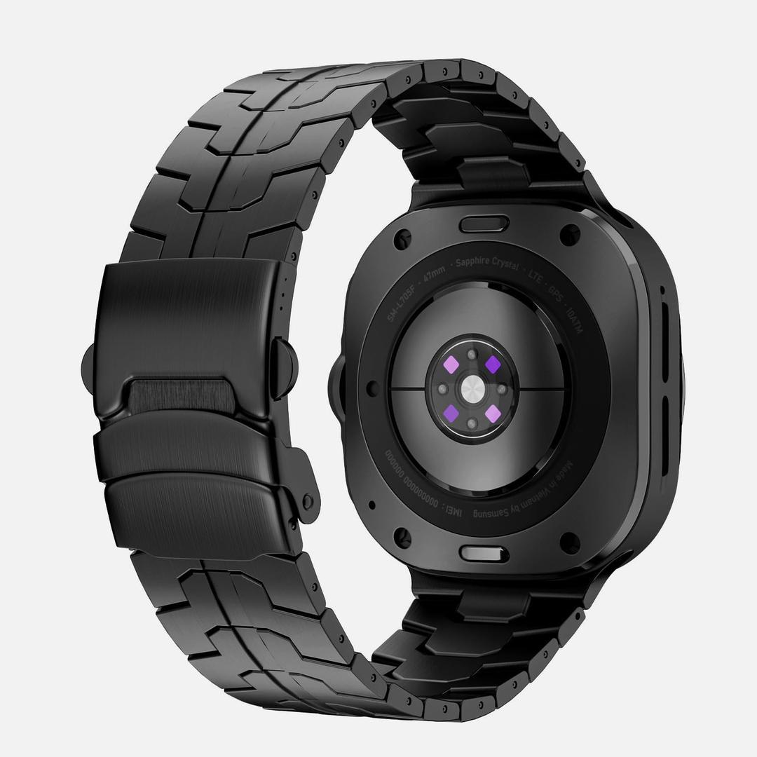 Titanium Band Compatible with Samsung Galaxy Watch Ultra 47mm(2025/2024), Solid Men Replacement Robust Metal Link Wristband