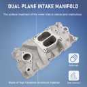 DICMIC Aluminum Dual Plane Intake Manifold Compatible with Chevrolet Small Block V8 4.3L 262 265, 4.4L 267, 4.6L 283, 4.9L 302, 5.0L 305 307, 5.4L 327, 5.7L 350, 6.6L 400 Replace# 52026, 82026