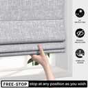 LazBlinds Cordless Roman Shades for Windows, Blackout Room Darkening Thermal Insulated Window Blinds, Lightweight Fabric Blinds for Indoor Windows, 34" W x 72" H, Light Grey