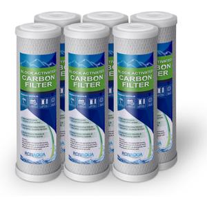 6 Block Activated Carbon 5 Micron Water Filters Set WELL-MATCHED with WFPFC8002, WFPFC9001, WHCF-WHWC, WHEF-WHWC, FXWTC, SCWH-5