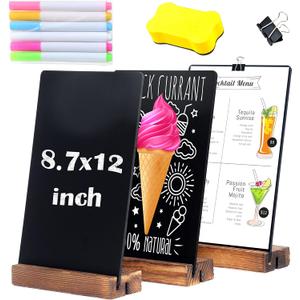 3 Pack 8.7x12 in Chalkboard Sign Small Chalkboard Decorative Chalkboard with Base Family Message Chalkboard Kid Chalkboard Store Poster Display
