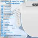 Upgrade Bidet Toilet Seat Elongated, Rear and Feminine Wash, Unlimited Warm Water, Heated Seat, Warm Air Drying, Soft Close Lid, Sense Seat