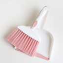 Broom with Dustpan Combo Set Pink Mini Hand Broom and Dustpan Set for Home Desktop Sofa Pet Household Care Camping (White+Pink M3)