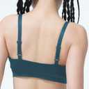 100% Merino Wool Women’s Wireless Triangle Bra，Wide Straps, No Padding, Merino-Wrapped Elastic Band – Moisture-Wicking, Everyday Bralette for Yoga，Hiking Outdoos Teal, XL