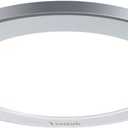 Youtob LED Flush Mount Ceiling Light, 15W 100 Watt Equivalent, 1200lm Brushed Silver Round Lighting Fixture for Closets, Kitchens, Stairwells, Basements, Bedrooms, Washrooms (Cool White 4000K)