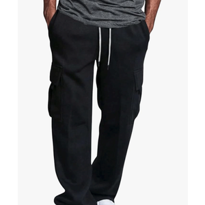 SOLY HUX Men's Sweatpants Drawstring Waist Flap Pocket Baggy Long Pants (Size L)