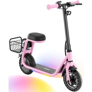 Hiboy Q2 Lite Electric Scooter with Seat for Kids Ages 410, LED Lights, UL Certified, 9.3 MPH, 100W Motor, Easy Control