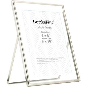 Silver 8x10 Floating Picture Frame Fits (6x8) Photos Adjustable TabletopShelf Display Premium Gift picture frame 5x7'' for Wedding,Thanksgiving,Christmas Home & Office Decor
