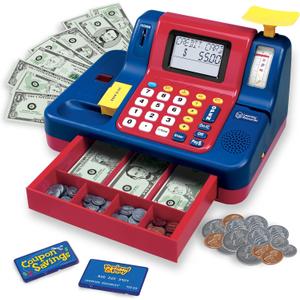 Learning Resources Pretend & Play Teaching Cash Register - Math Games, Shopping Grocery Store Playset, Fine Motor Skills, Gifts For Boys and Girls