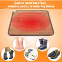 Heated Floor Mat - Foot Warmer Under Desk, 19.7x21.7in Heated Feet Rest for Home Office Desk, Winter 110V Electric Heating Pad with 3 Timers & 10 Adjustable Temperature