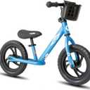 JOYSTAR 12/14 Inch Kids Balance Bike for 18months-5 Years Old Boys Girls, Lightweight Toddler Balance Bikes with Footrest and Handlebar Basket or Doll Seat (Blue)