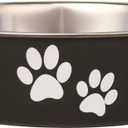 Loving Pets Bella Dog Bowls- Stainless Steel Dog & Cat Bowls - Spill Proof Dog Food Bowl, Cat Bowl, Puppy Essentials & Pet Supplies Great for Home & Travel (Large 35-65 lbs, Espresso)