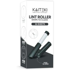 Kaiteki Portable Lint Roller with 100 Sticky Sheets, Mini Pet Hair Remover, Lint Roller for Cats, Dogs, Kids  Travel Roller for Clothes Backpack School  Small Retractable Fits in Pocket (Black)