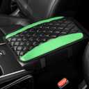 Car Center Console Cover, Leather Waterproof Armrest Seat Box Cushion Pad, Universal Decor Protector Mat, Comfortable Car Decor Accessories Fit for Most Cars, Vehicles, SUVs (Green)