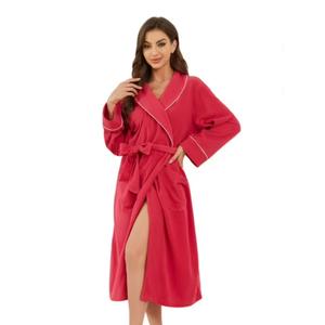 Women Lightweight Fleece Robe, Soft Long Shawl Collar Bathrobe for Women Size L/XL