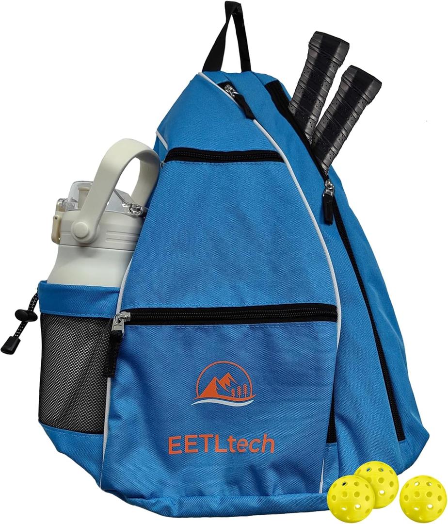 Pickleball Bag, Dry Wet Pockets Gym Bag With Mesh Water Bottle Holder Adjustable Shoulder Strap, Pickleball Sling For Men And Women