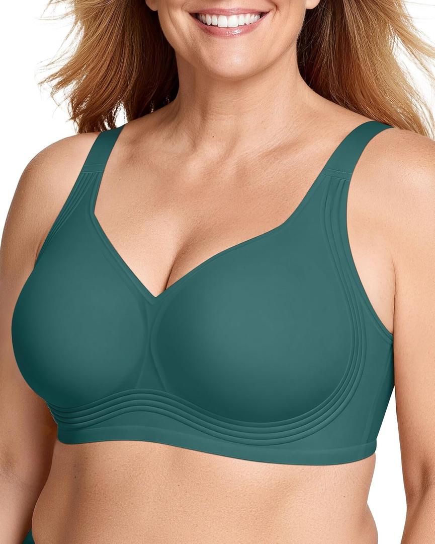 OEAK Womens Wireless Jelly Bra Plus Size Supportive Seamless Bras Full Coverage Push Up Comfortable No Underwire Tshirt Bras, Size XL