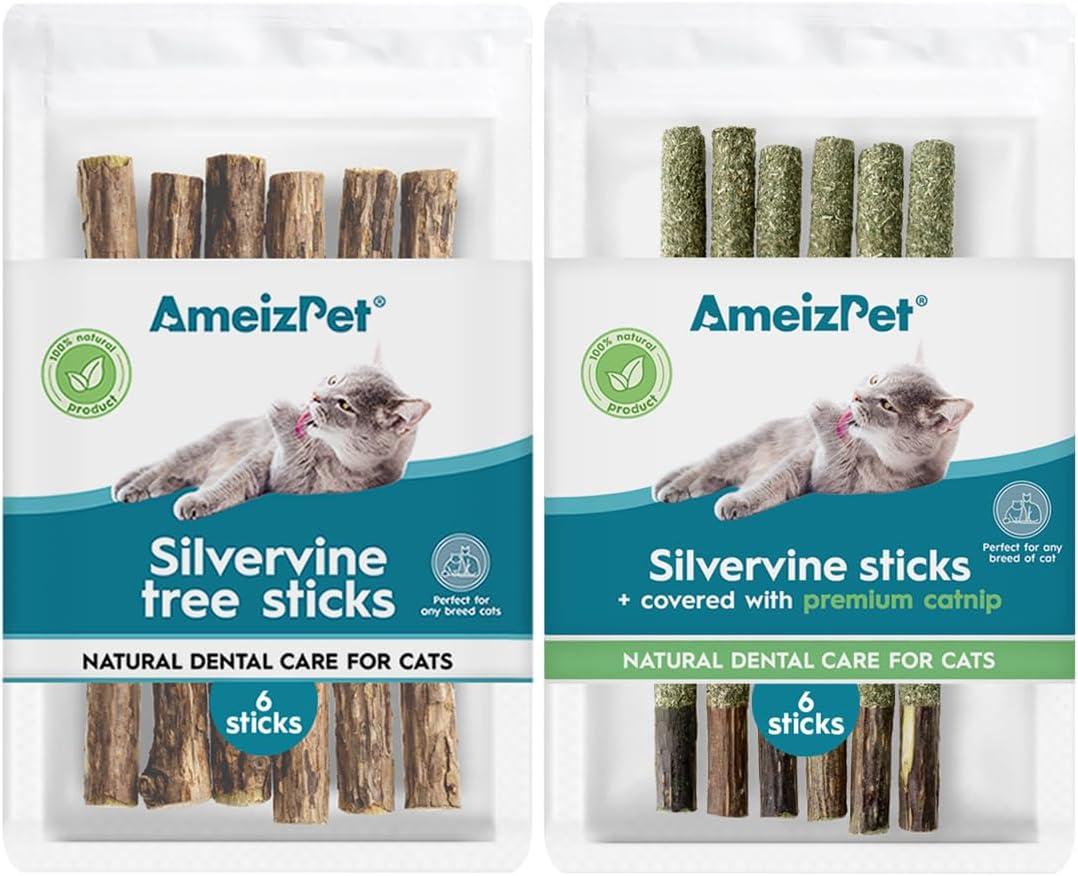 Regular Silvervine Sticks & Catnip Sticks for Cats 6 pcs & 6 pcs Packages