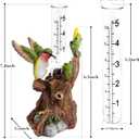 Hummingbird Rain Gauges Outdoor, Resin Hummingbird Garden Statue with a Plastic Rain Gauge, Hand Painted Birds Sculpture 5 Inch Water Gauge for Rain, Yard Patio Decor for Spring Summer