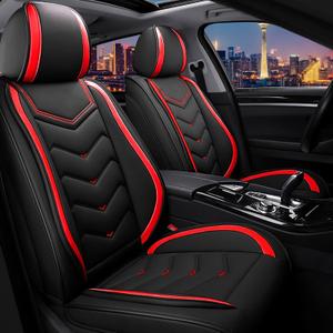 Car Seat Covers for Honda Civic 2000-2026, Stylish Sport Seat Cover, Premium Nappa Leather Car Seat Cover. Automobile Seat Covers Sets.(Standard 2 Seats/Black Red)