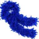 THARAHT 19 Color- 40/60/100g 2Yard Chandelle Feather Boa Dancing Wedding Party Halloween Costume Decoration Feathers boa (Royal Blue)