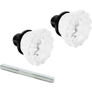 Prime-Line E 28318 Mortise Style Fluted Glass Door Knobs - Perfect for Replacing Broken Antique Lock Sets on Interior Doors, Features 2 In. Outside Diameter Knobs, Matte Black (1 Set)
