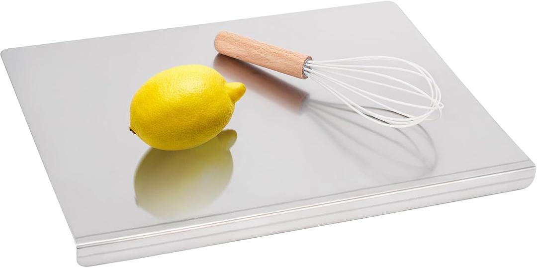 Stainless Steel Cutting Board for Kitchen Large (40x30cm/15.7x11.8in) Non-Slip, Dishwasher Safe Ideal for Meat, Vegetables, Fruits, Bread & Baking Commercial & Home Use
