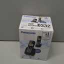 Panasonic Cordless Phone 2 Handsets System Expandable with Amber Backlit Display – KXTGC352B (Black)