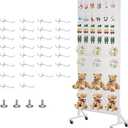 Alexayhome 24" X70” Pegboards with Extra 30 Hooks,2 Pcs Metal Standing Pegboard Display with Wheels,Pegboard Display Stand with Heavy-Duty T-Base for Retail,Market and Shows,White