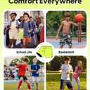 maamgic Boys Athletic Shorts with Liner Youth 2 in 1 Active Running Basketball Shorts (Blue)