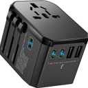 Universal Travel Adapter International Plug - European Travel Plug Adapter Worldwide US AUS EU UK Spain Germany Ireland Italy - All-in-one Travel Outlet Power Adapter with 3 USB C 2 USB A