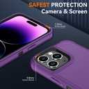 SunStory Compatible with iPhone 14 Pro Case with HD Screen Protector, 3-Layer Heavy Duty Full-Body Cover,3 in 1 Hybrid Protective Case for iPhone 14 Pro 6.1", Purple