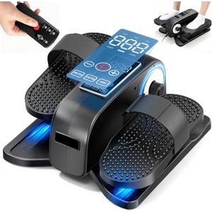 Under Desk Elliptical Machine, Electric Seated Leg Exerciser for Seniors, Adjustable Speed & Low-Impact Design, Quiet Portable Trainer with Remote Control for Home Office