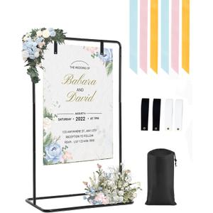 Wedding Welcome Sign Stand, 69" Wedding Sign Holder for Seating Charts ,Welcome to Our Wedding Sign Stand for Event Decor,Welcome Sign Stand for Party to Welcome Guests (68.9inch-1PCS, Black)