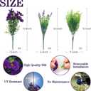 summer flower Purple Flowers Artificial, 14 Bundles Fake, UV Resistant Fake Lavender, Faux Silk Plants for Decorate Centerpieces Planter Garden Front Porch Yard