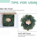 Large Christmas Wreath for Front Door Soft Touch Green Norfolk Pine Wreath for Indoor Outdoor Window Wall, Winter Holiday Home Decor